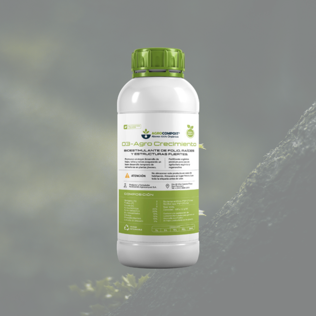 Agro Crecimiento | Bioestimulante para follaje, raíces y estructuras fuertes