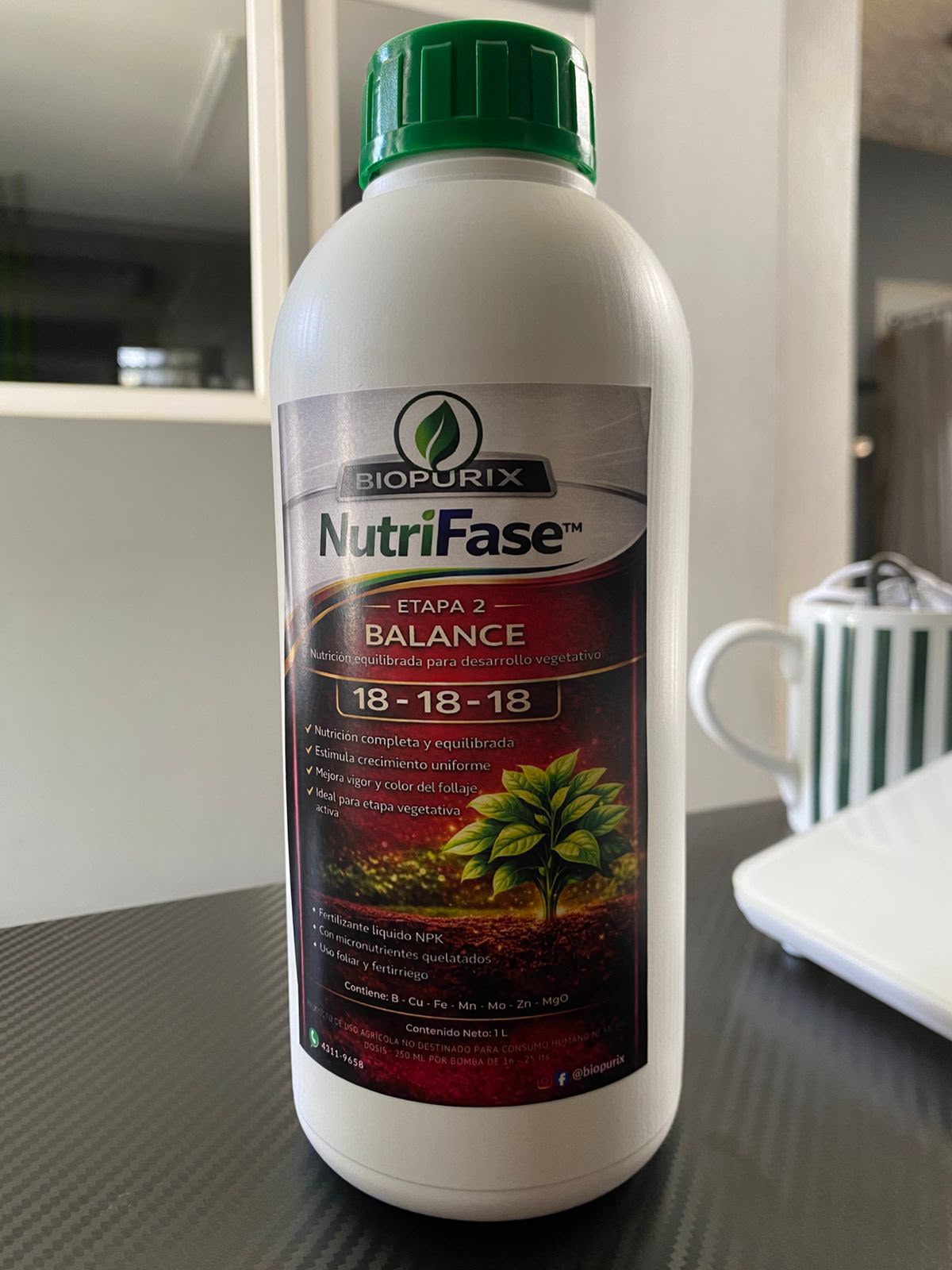 NutriFase Etapa 2 Balance 18-18-18 | Fertilizante NPK Balanceado para Crecimiento | Litro